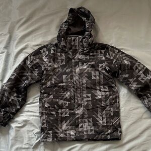 Columbia Geometric Black and Gray Snow Jacket Size S (8)